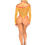 Thumbnail: Eyelet Net Teddy With Tie-Front Keyhole Detail O/s - Neon Orange