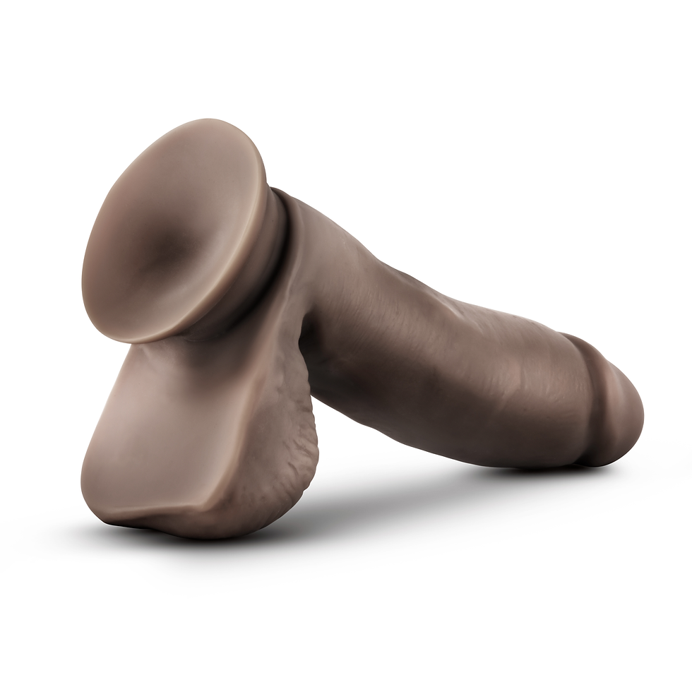Thumbnail: Dr. Skin Glide - 7 Inch Self Lubricating Dildo With Balls - Chocolate
