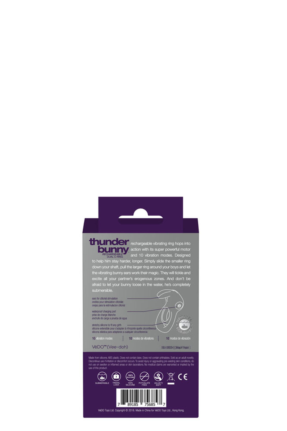 Thunder Bunny Rechargeable Dual Ring - Perfectly Purple