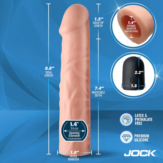 Thumbnail: Jock Vibrating Penis Extension with Remote - Light