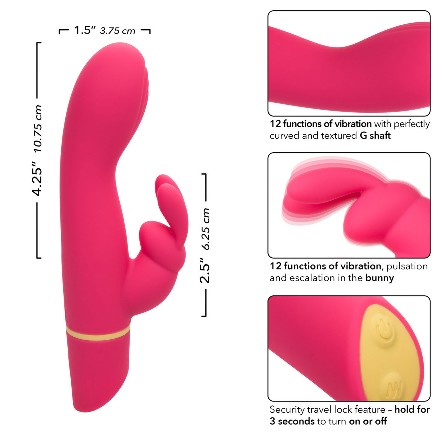 Love Bunny Vibrating InchG Inch Bunny - Pink