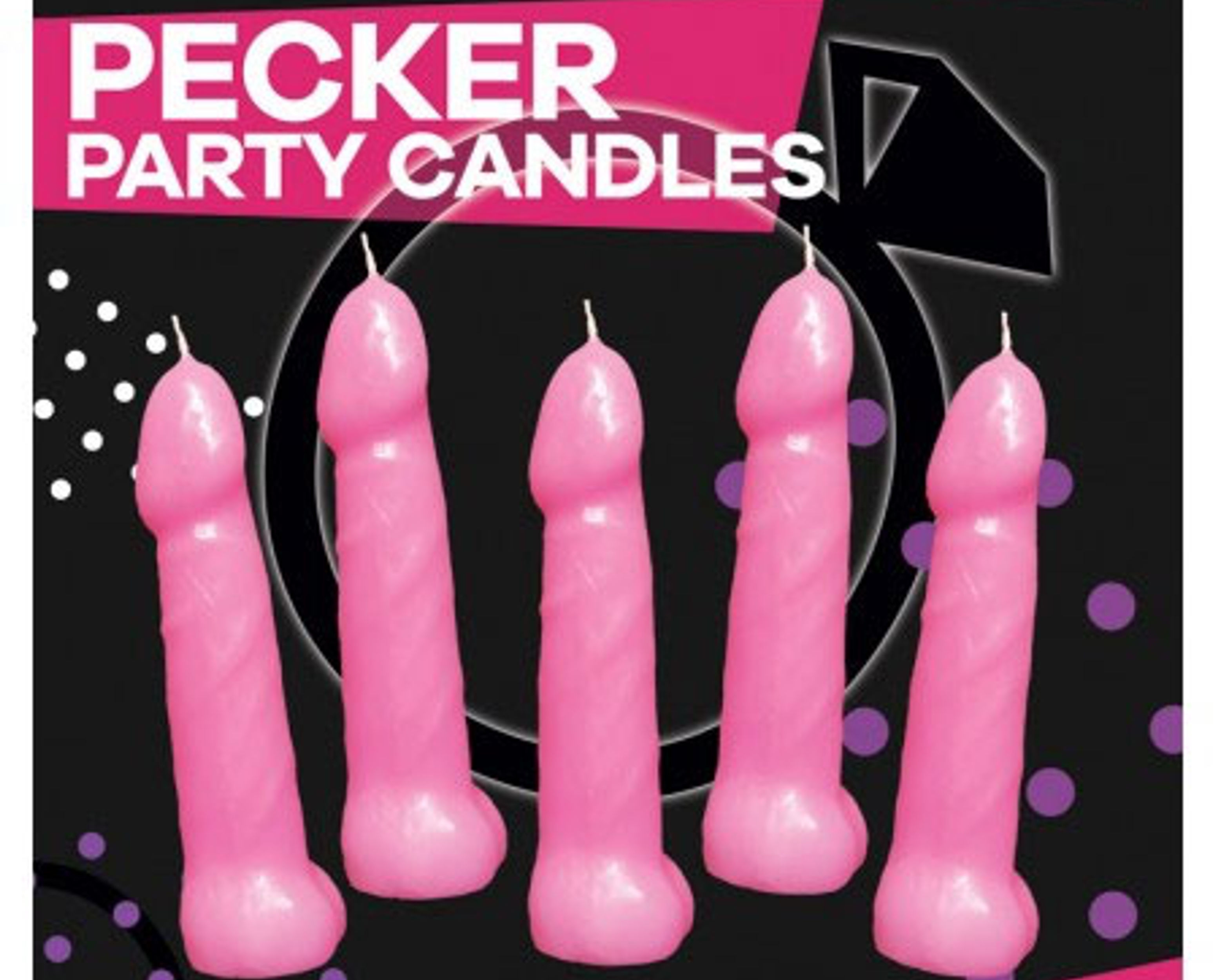 Bachelorette Pecker Party Pink Candles 5pk