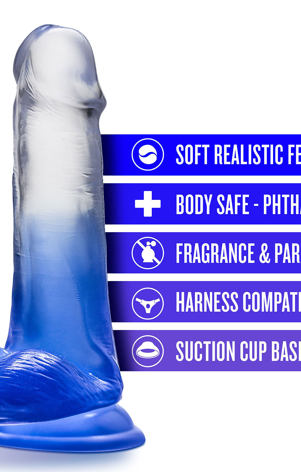 B Yours - Stella Blue - 6 Inch Dildo - Blue