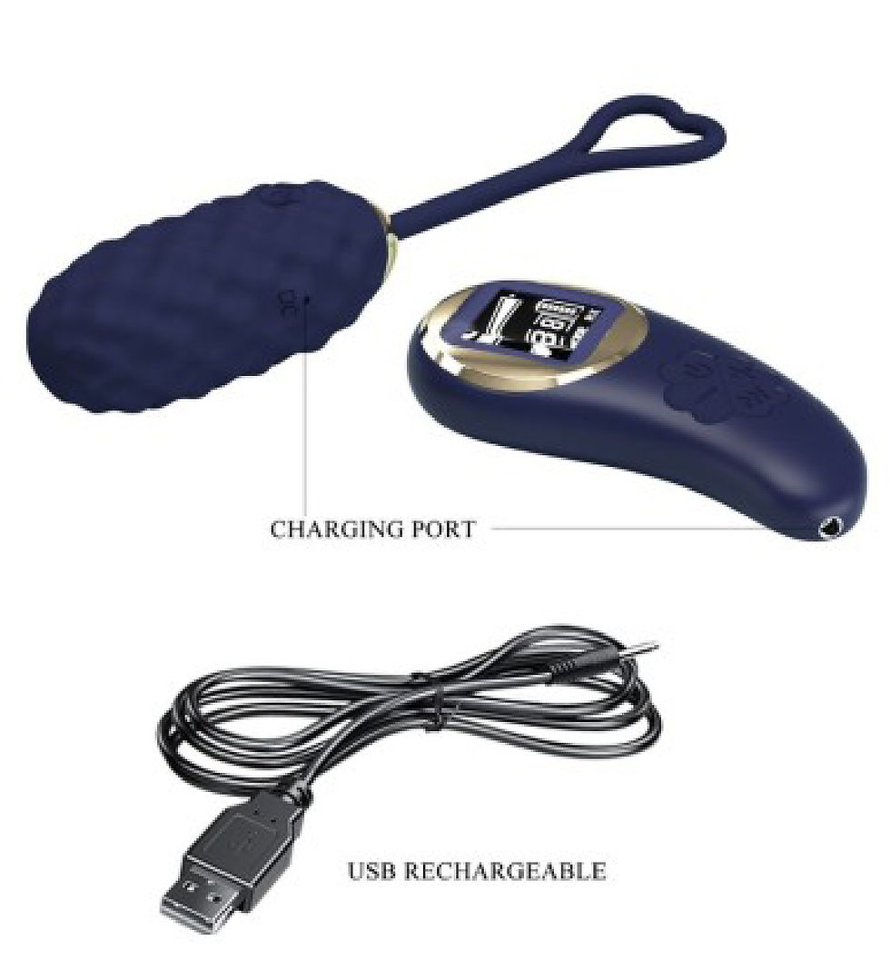 Vivian Remote Control Vibrating Egg - Blue