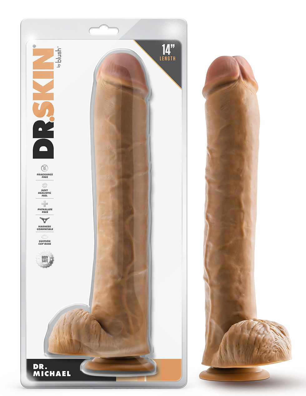 Thumbnail: Dr. Skin - Dr. Michael - 14 Inch Dildo With Balls Tan