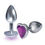 Thumbnail: The 9's the Silver Starter Heart Bejeweled Stainless Steel Plug - Violet