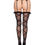 Thumbnail: Sheer Faux Wrap Lace Top Stockings with Attached Garter Belt and Rosette Bow Acc