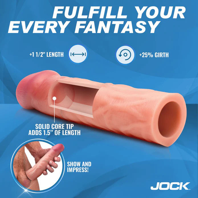 Thumbnail: Jock 1.5 Inch Silicone Penis Extension Sleeve - Light