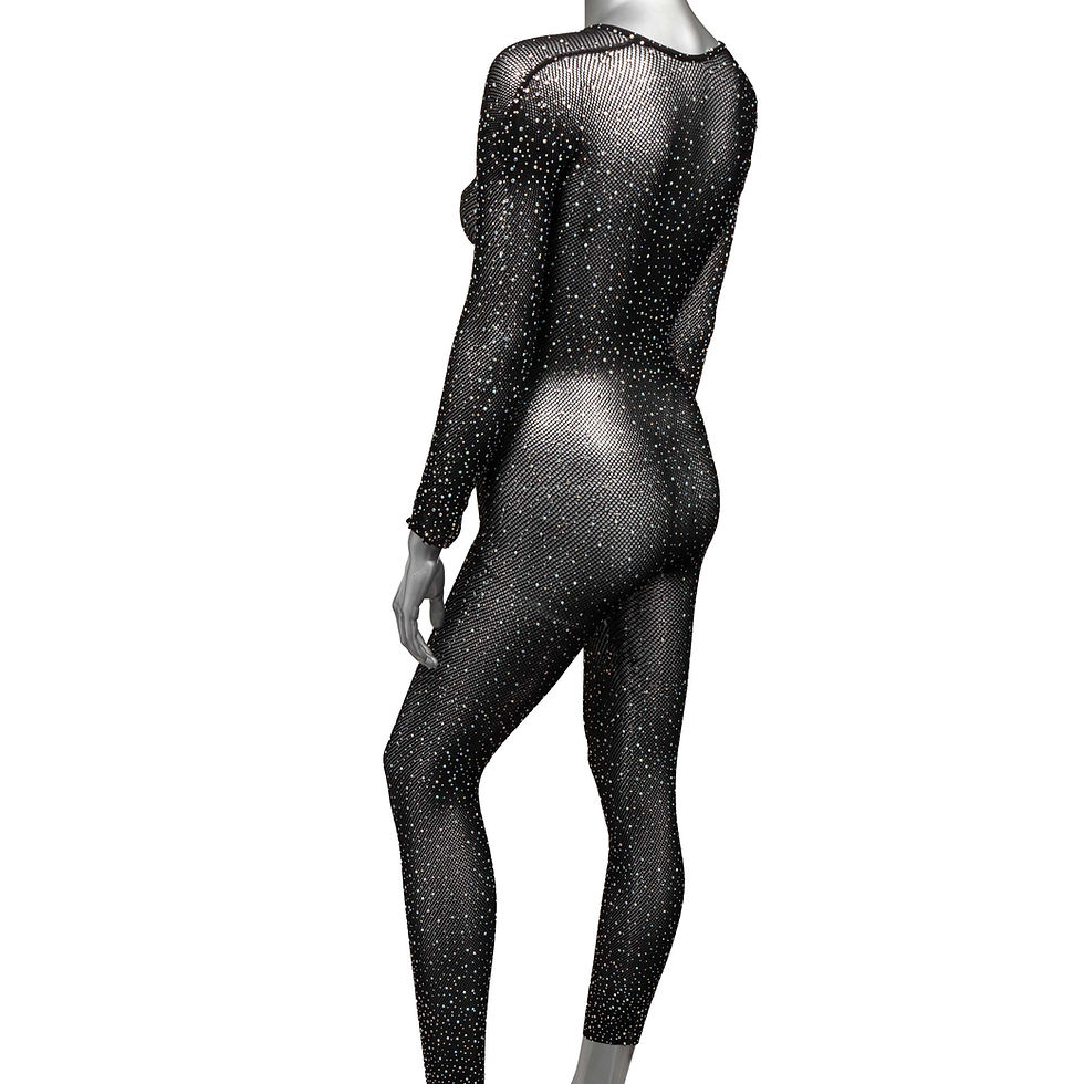 Thumbnail: Radiance Crotchless Full Body Suit - One Size - Black