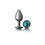 Thumbnail: Teal Round Gem Gunmetal Metal Plug - Md