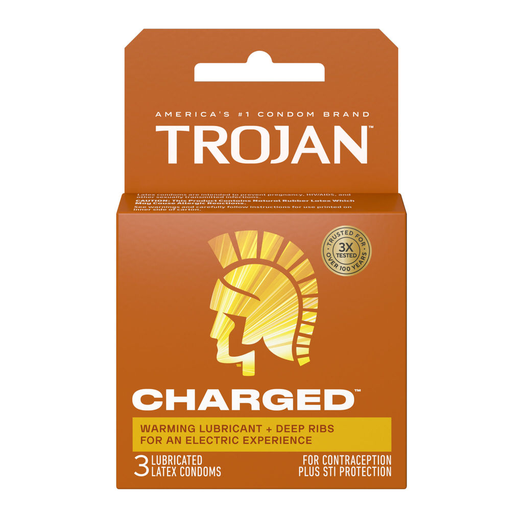 Trojan Intensified Charged Orgasmic Pleasure Condoms - 3 Pack