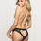 Thumbnail: Lace Panty With Heart Cut Out Back - Large - Black
