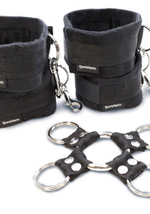 5 Piece Hog Tie and Cuff Set - Black