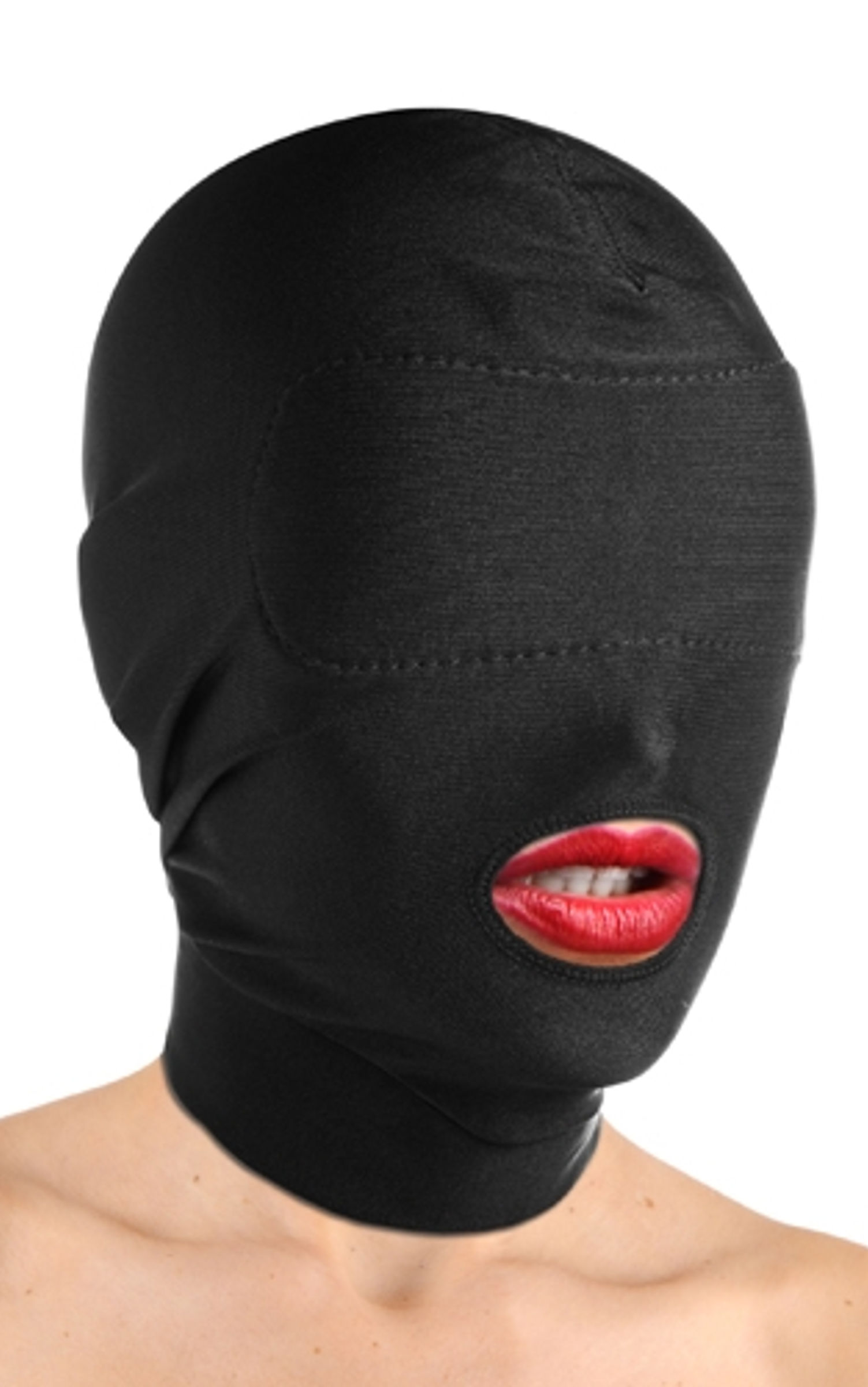 Spandex Hood With Padded Eyes and Open Mouth