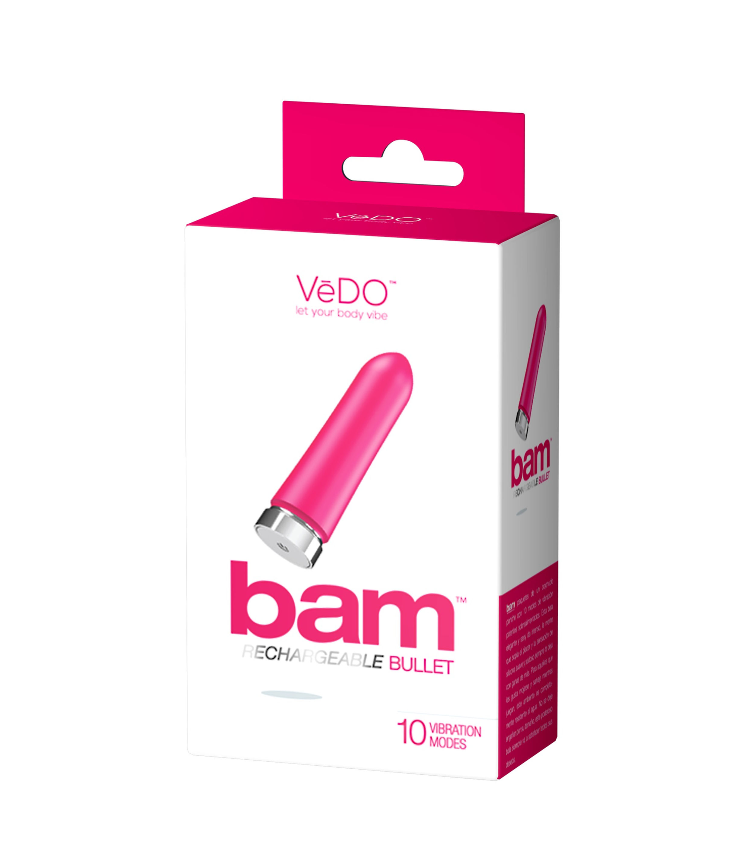 Bam Rechargeable Bullet - Hot in Bed Pink