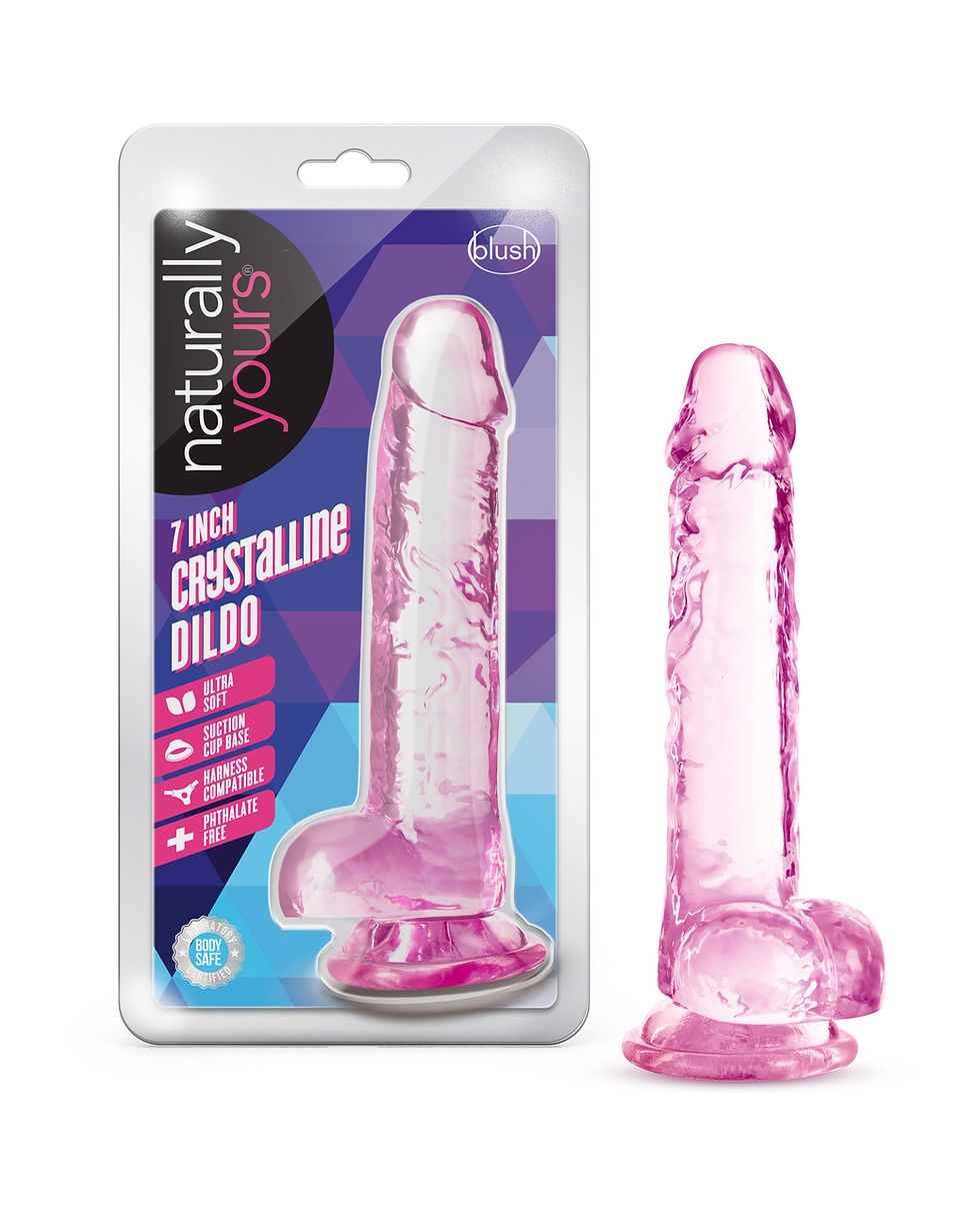 Thumbnail: Naturally Yours - 7 Inch Crystalline Dildo - Rose