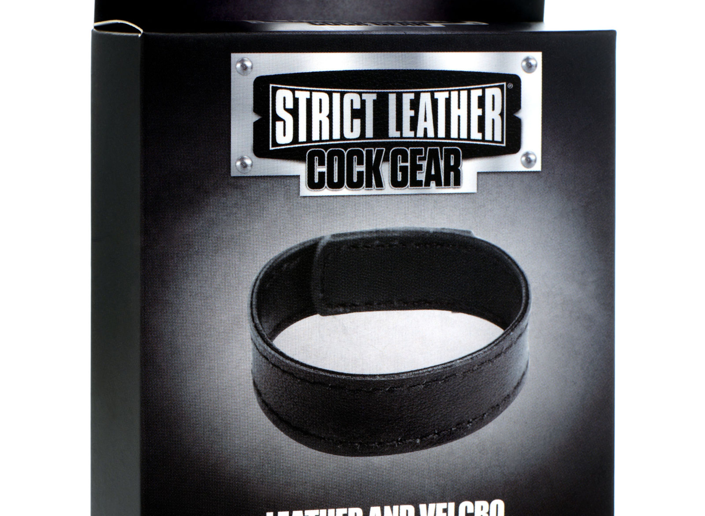 Leather and Velcro Cock Ring - Black