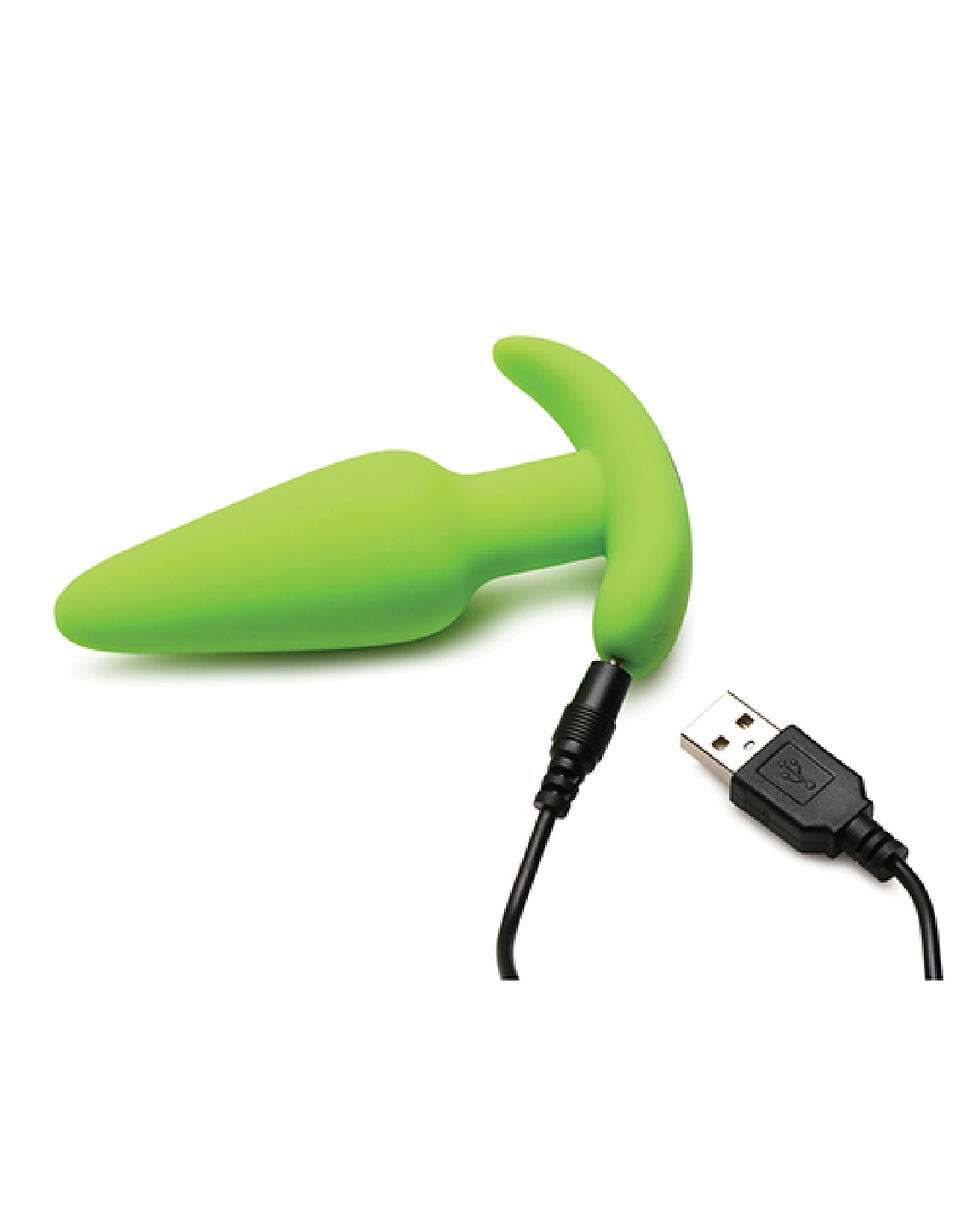 Thumbnail: Glow in the Dark Butt Plug With Remote - Green