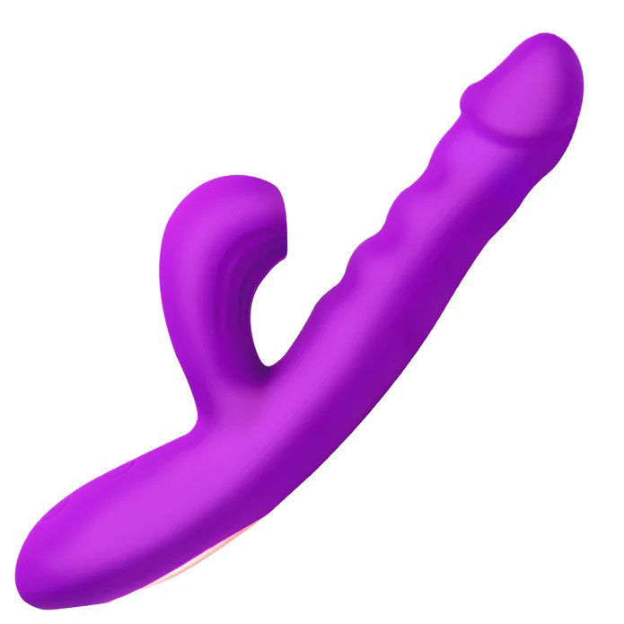 Thumbnail: Thrusting and Sucking Rabbit Vibrator - Purple