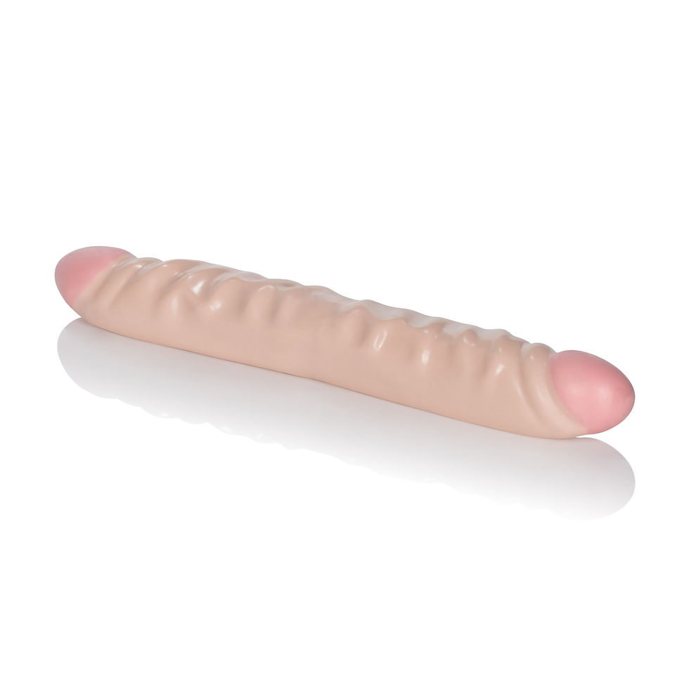 Thumbnail: Ivory Duo 12 Inches Veined Double Dong