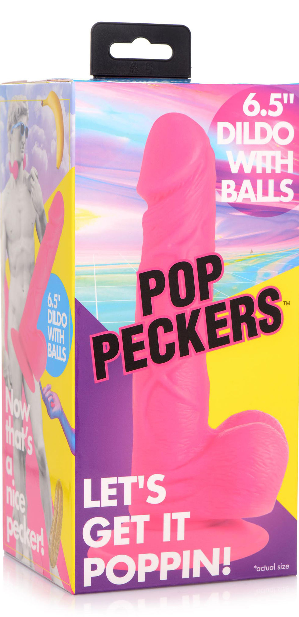 Thumbnail: Pop Pecker 6.5 Inch Dildo With Balls - Pink