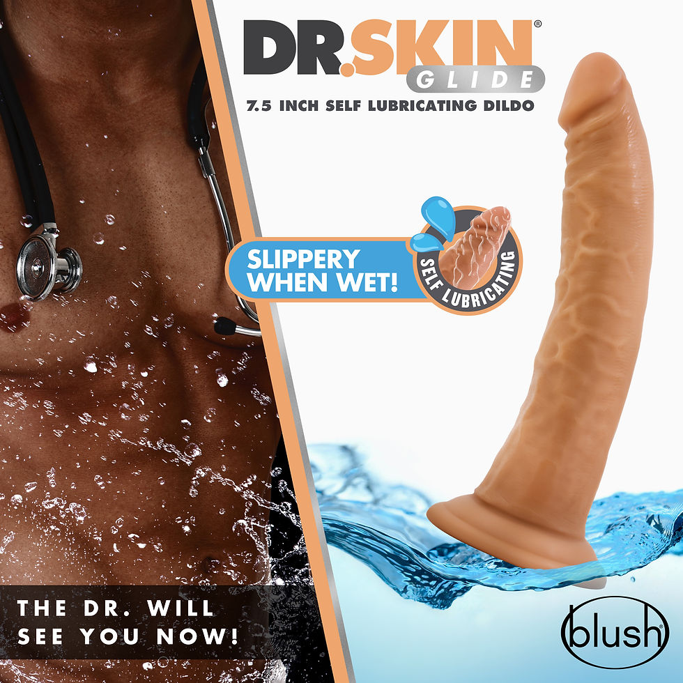 Thumbnail: Dr. Skin Glide 7.5 Inch Self Lubricating Dildo - Mocha -