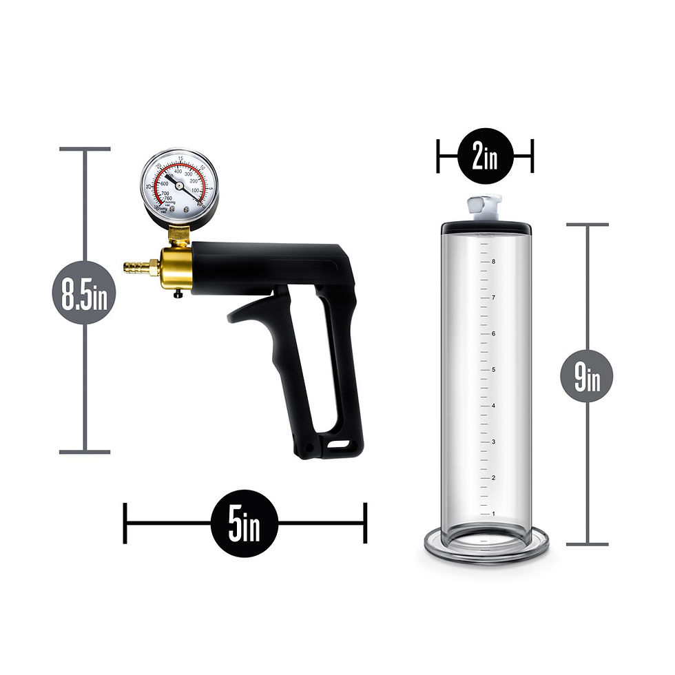 Thumbnail: Performance - Vx7 Vacuum Penis Pump With Brass Trigger & Pressure Gauge - Clear
