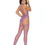 Thumbnail: Fence Net Teddy and Matching Stockings - One Size - Purple