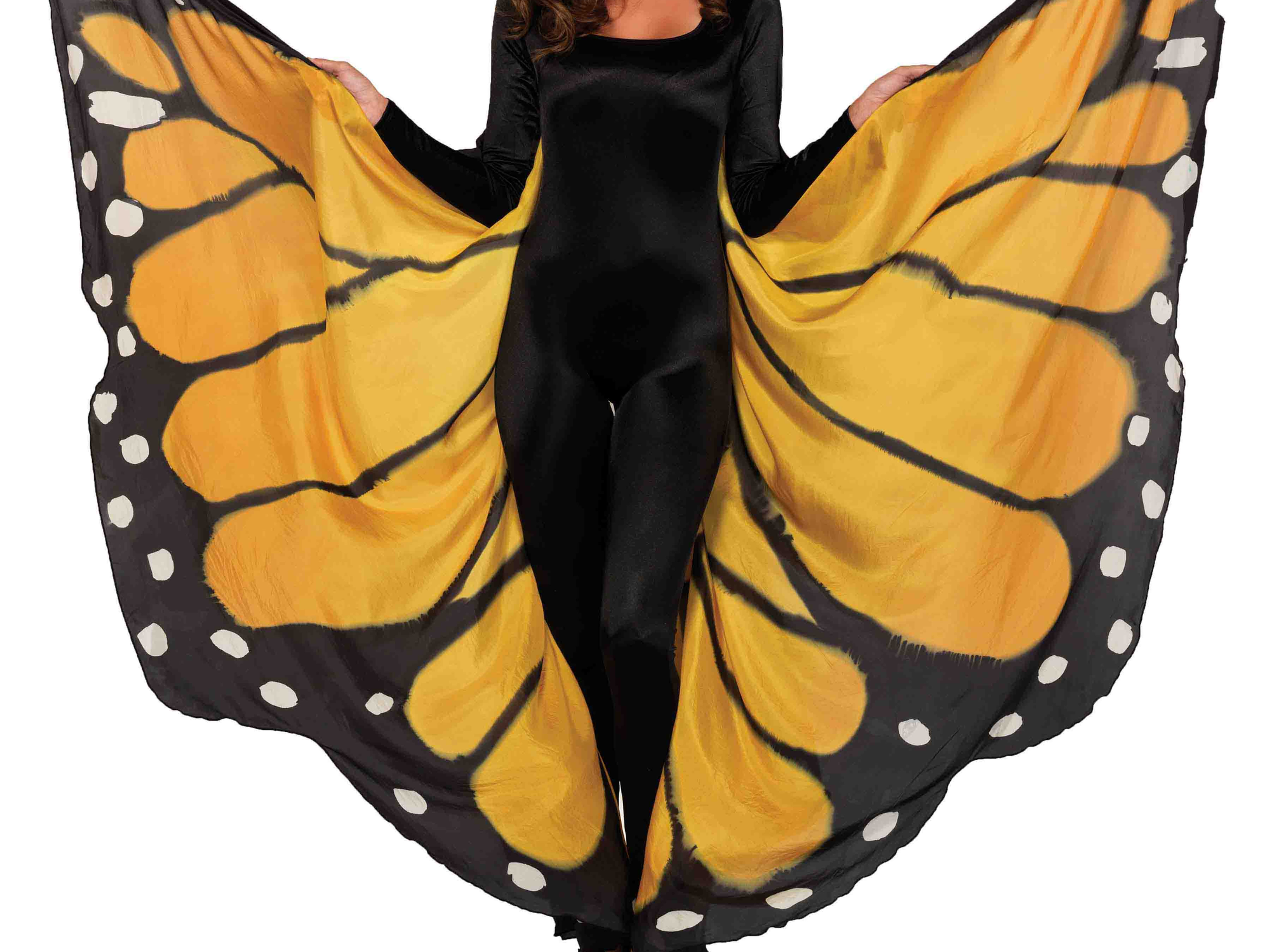 Festival Butterfly Wing Halter Cape - Orange/ - One Size - Black