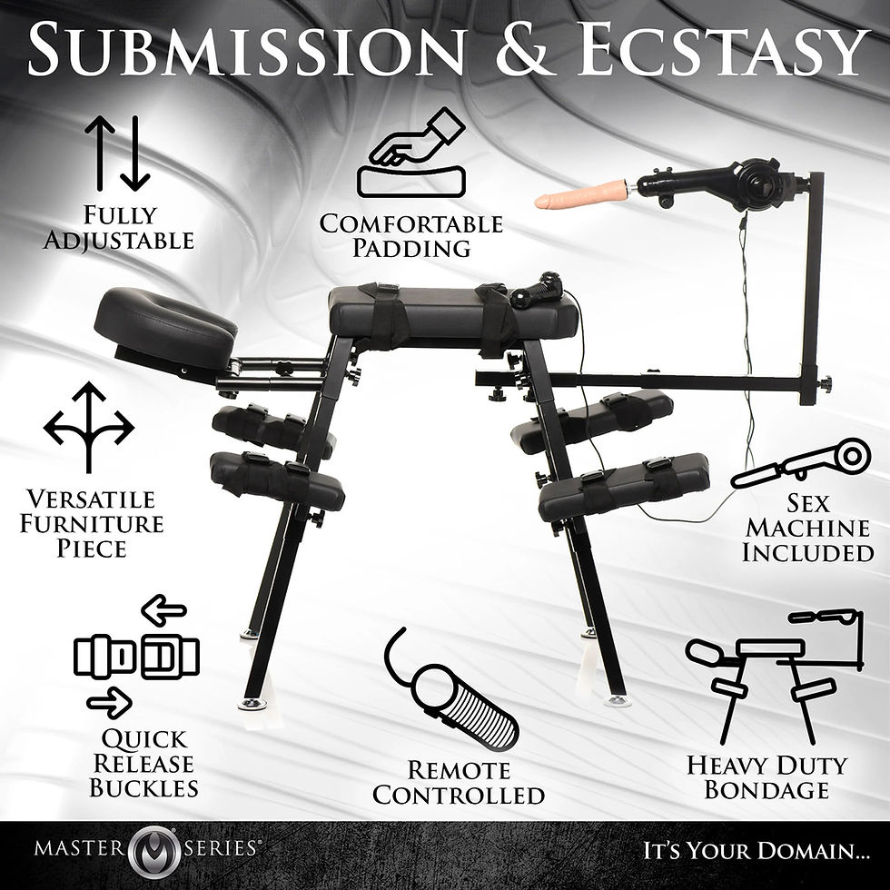 Thumbnail: Obedience Bench With Sex Machine - Black