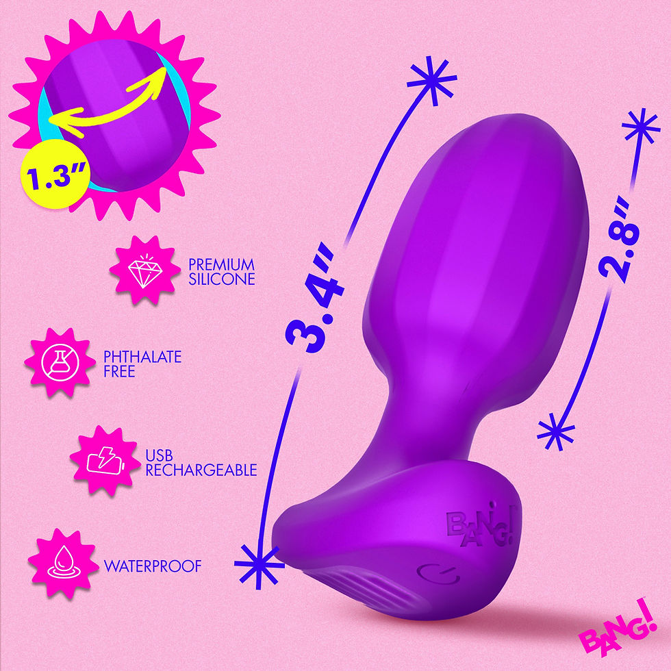 Thumbnail: Ribbed Vibrating Silicone Butt Plug - Purple
