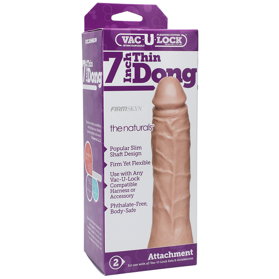 Thumbnail: Vac-U-Lock 7 Inch Thin Dong - the Naturals