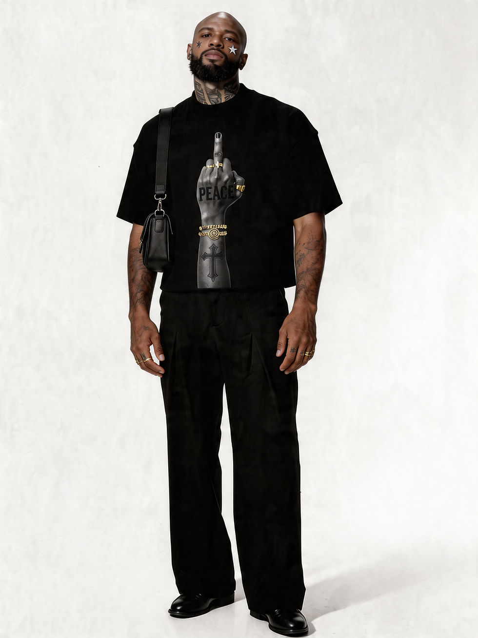 Thumbnail: FPEACE - Oversized Drop-shoulder  Revolution Inspired  Graphic Tee