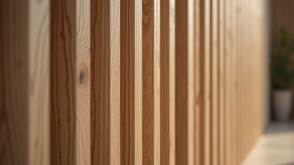 Close-up view of handcrafted wooden panel used in interior design