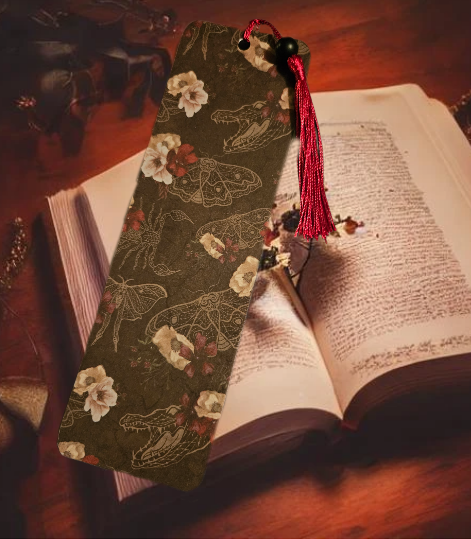 Dark Floral Creatures Bookmark - BM038A