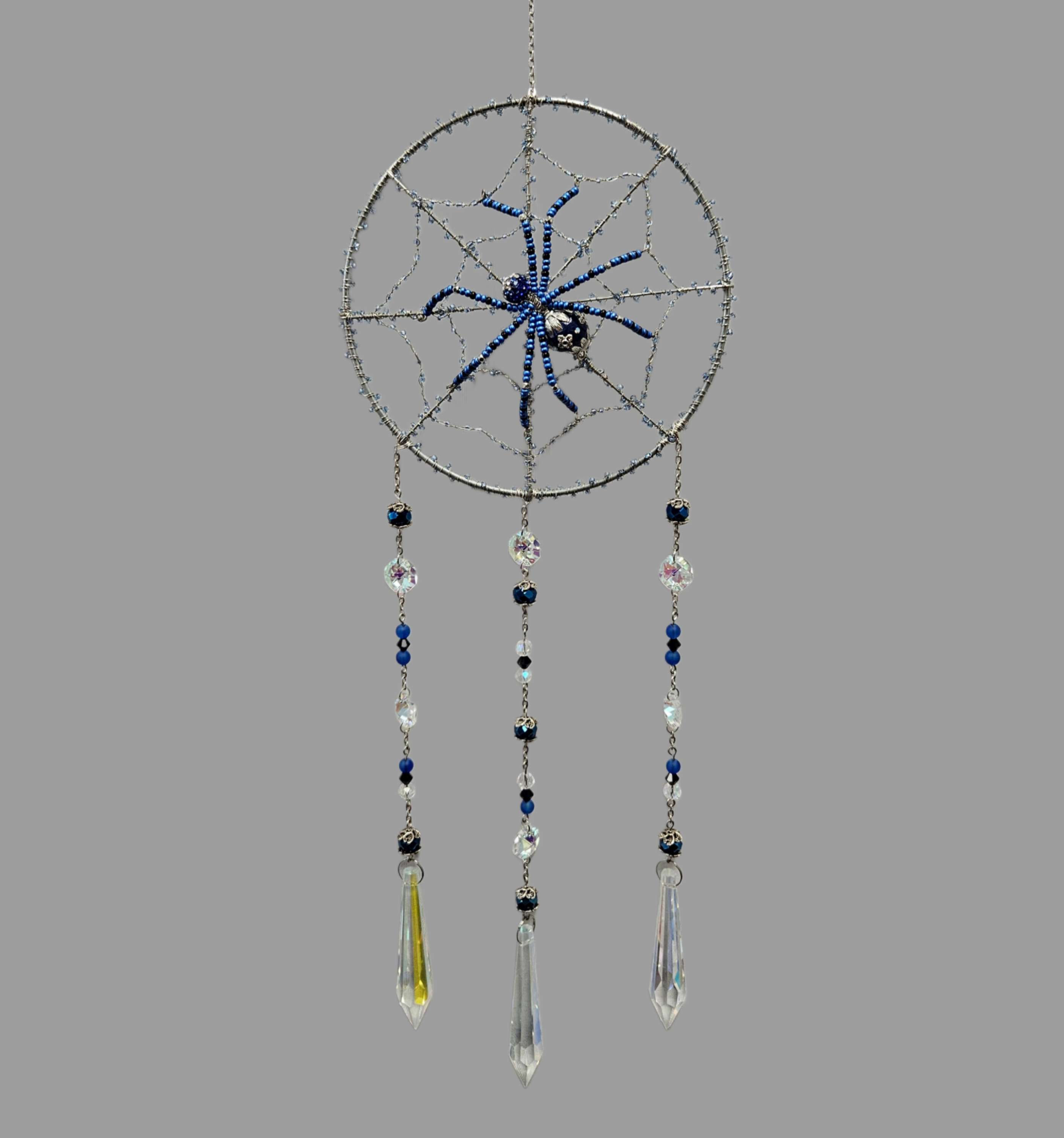Spider in Web Suncatcher - Blue/Black SC003