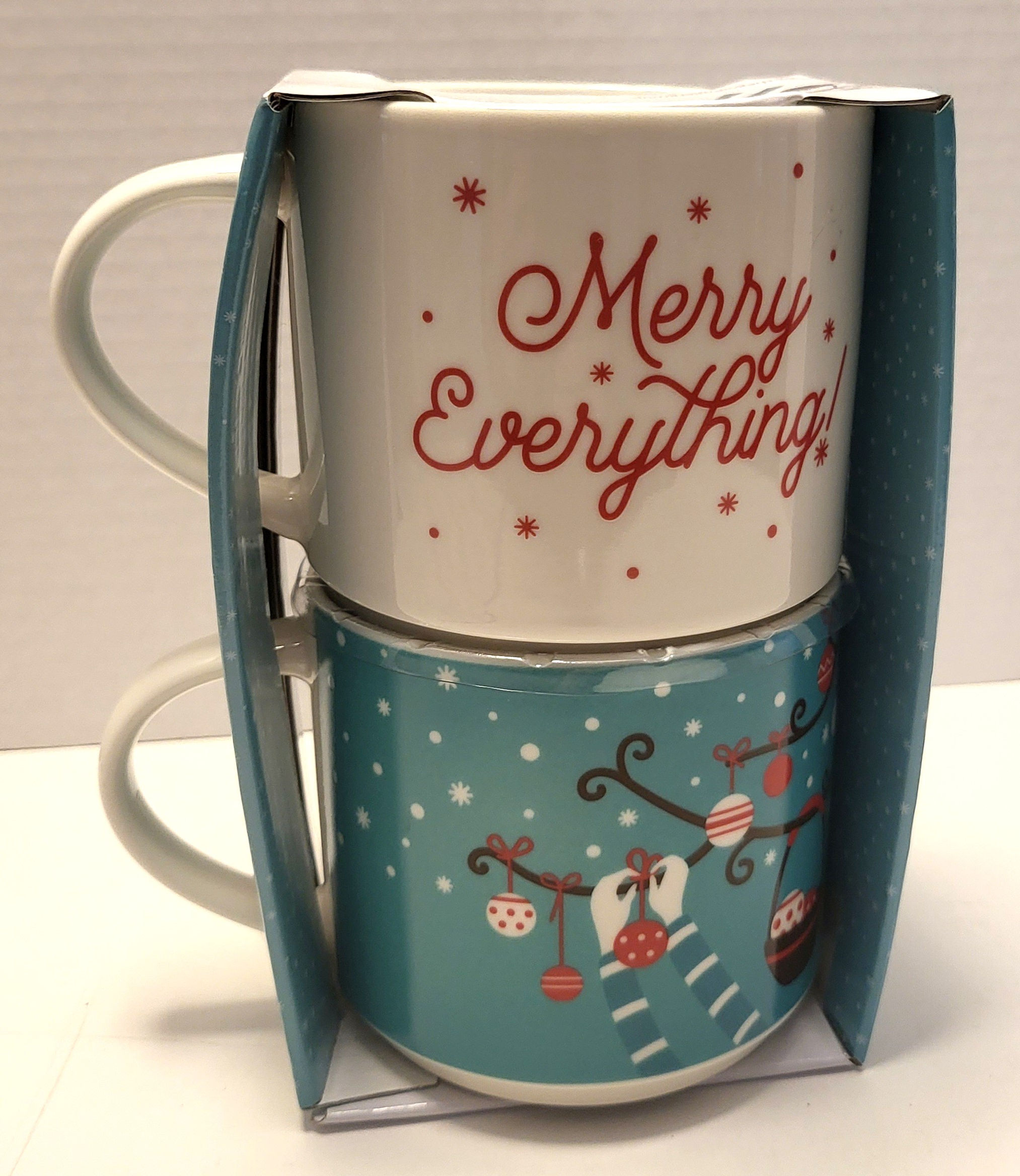"Merry Everything" Mug Stack