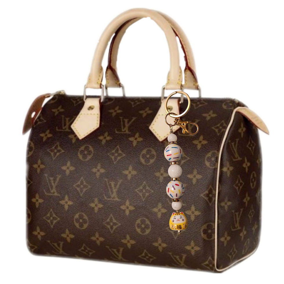 Yellow Lucky Fortune Cat Bead Key\Bag Clip KC104