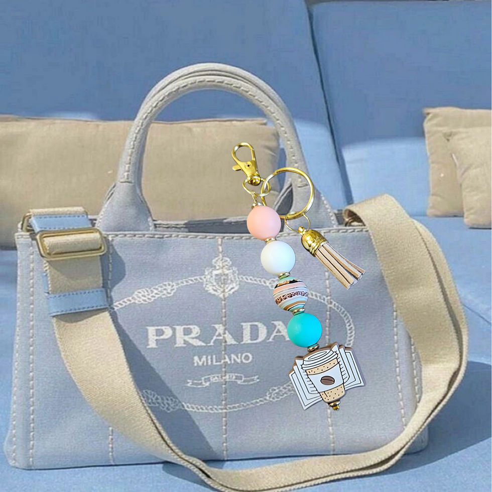 Readers Coffee Themed with Tassel Key\Bag Clip KC281