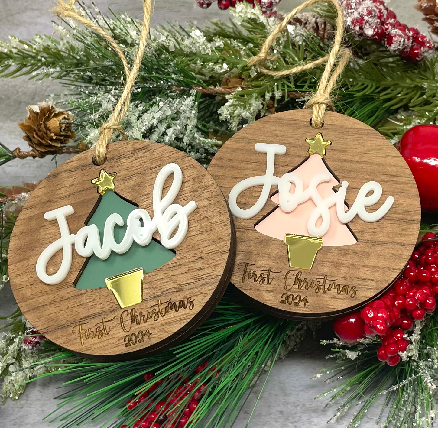 Personalized Baby's First Christmas Acrylic Tree Ornament