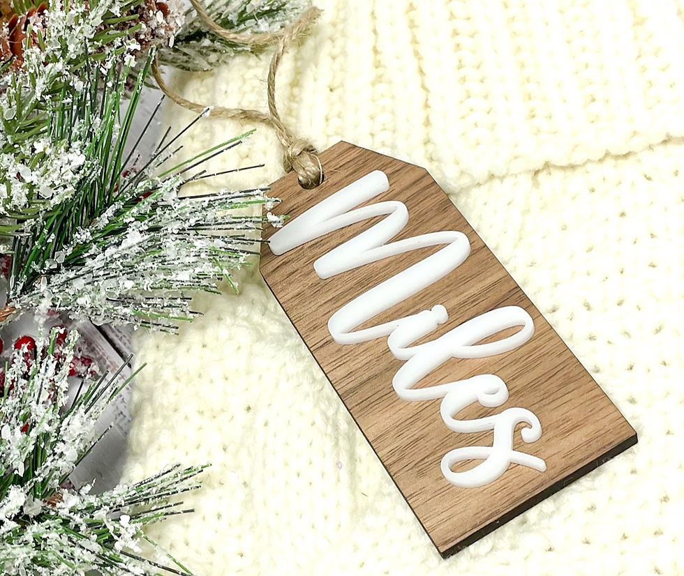 Thumbnail: Personalized Wooden Stocking/Gift Tags