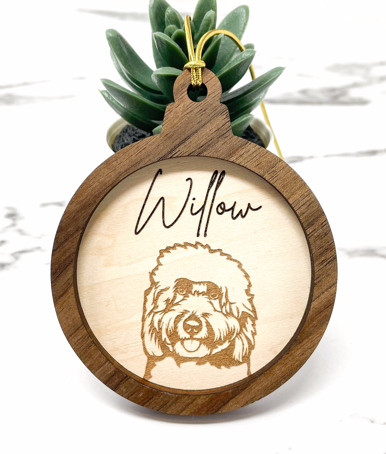 Personalized Sketched Dog Ornament