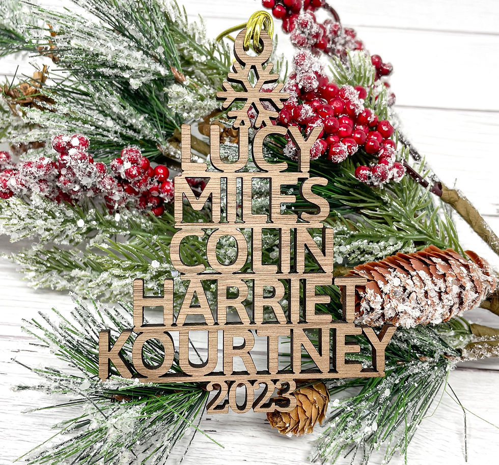 Thumbnail: Personalized Family Names Tree Ornament