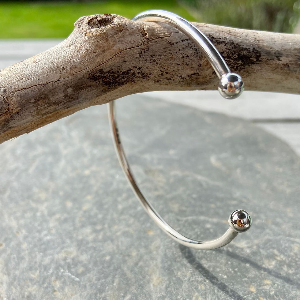 Black Cat Silver Bangle