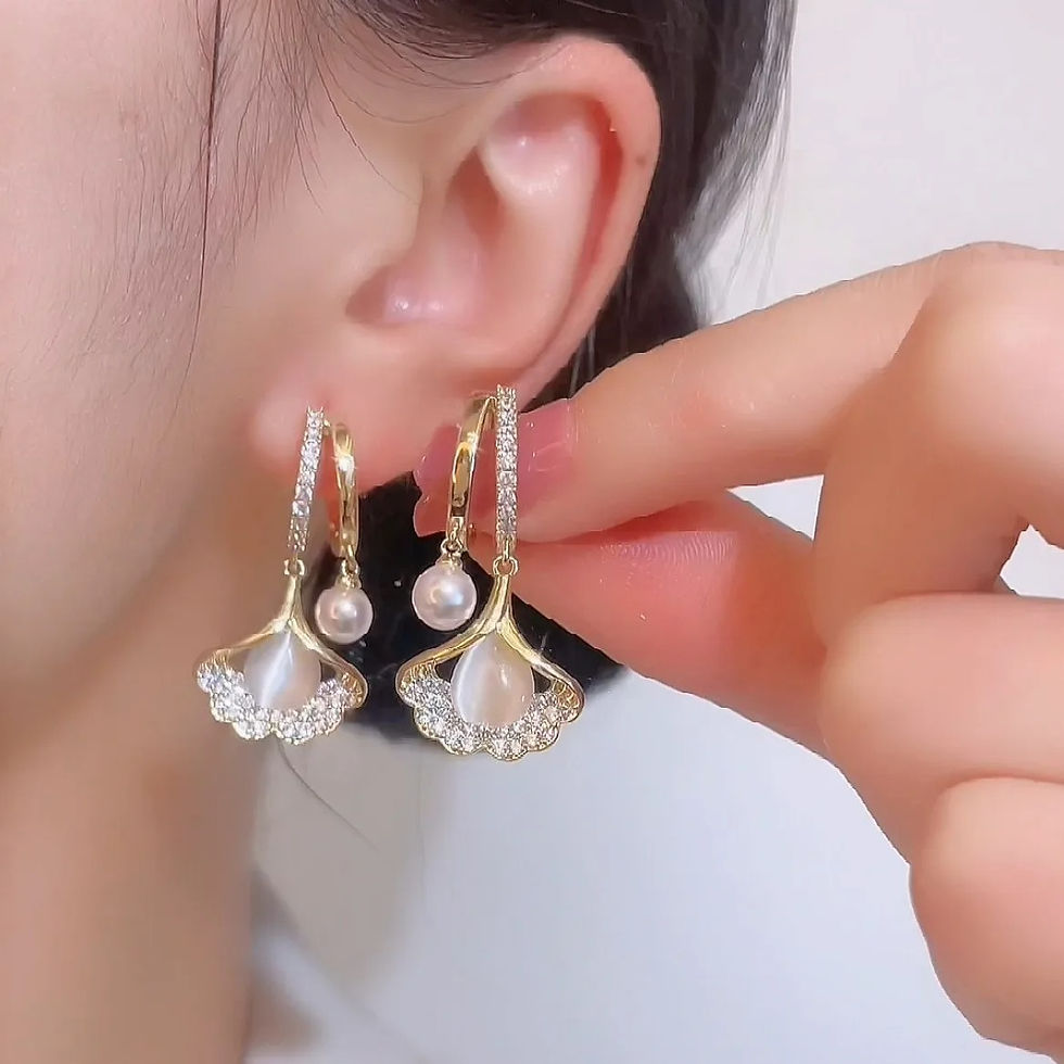 Luxe Bloom Pearl Drop Earrings