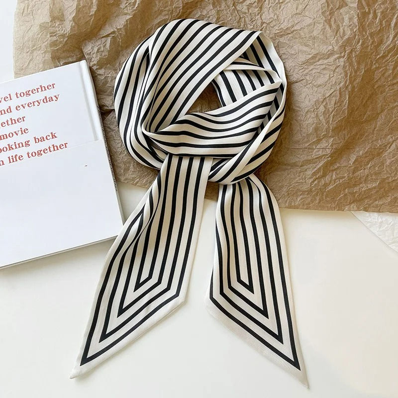 Monochrome Muse Ribbon Scarf
