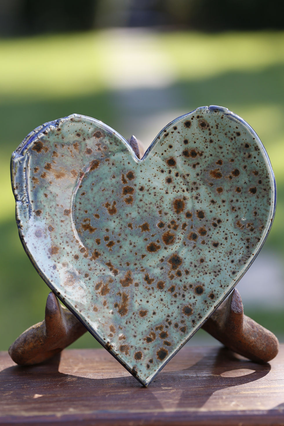 Thumbnail: Heart Dish – Seafoam Speckle