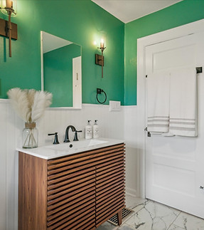 Custom interior residential painting and finishing of bathroom