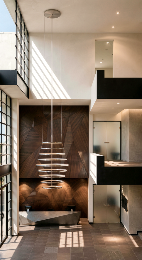 Krefeld Office Project modern ofis tasarımı 2015 Almanya. Ofis çalışma alanı ahşap detaylı masa ve oturma sistemi tasarımı açık plan modern profesyonel çalışma mekanı minimalist iç tasarımı - DPI Group