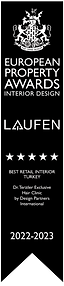 Dr. Terziler Exclusive Hair Clinic · İstanbul

2022–2023 · European Property Awards

⭐ 5 STAR + Best Europe Nominee · En İyi Perakende İç Mimarisi – Türkiye